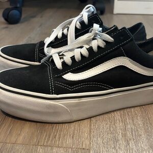 Vans Old Skool Shoes Black Canvas sz 8 Women's/ Mens 6.5